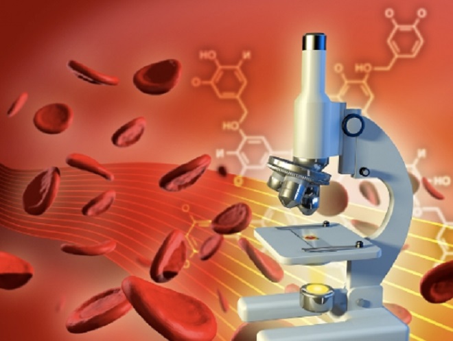 Микроскоп для многократного увеличения частиц крови