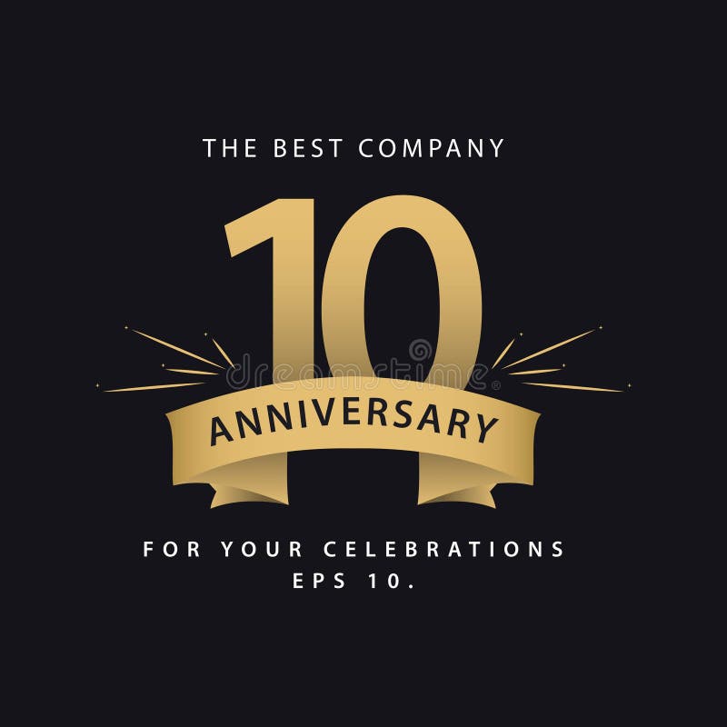 10 Year Anniversary Vector Design Illustration;k royalty free illustration