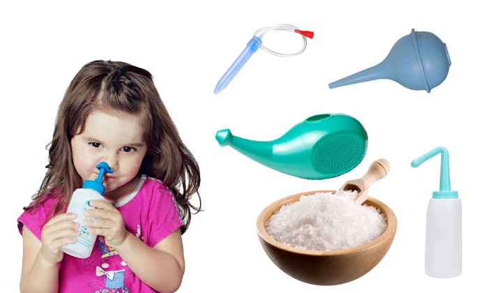Промывание носа солевым раствором у ребенка